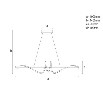 Lustră LED reglabilă pe cablu LED/50W/230V 3000-6500K 100 cm + telecomandă
