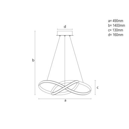 Lustră LED reglabilă pe cablu, 65W/230V, 3000-6500K, Ø 49 cm + telecomandă