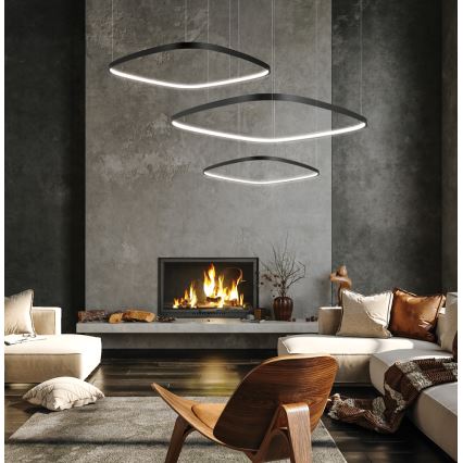 Lustră LED dimabilă suspendată pe cablu LORENZO LED/70W/230V 3000/4000/6000K negru + telecomandă