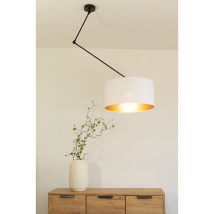 Lustră LED reglabilă pe tijă GORTA 1xE27/60W/230V alb/auriu
