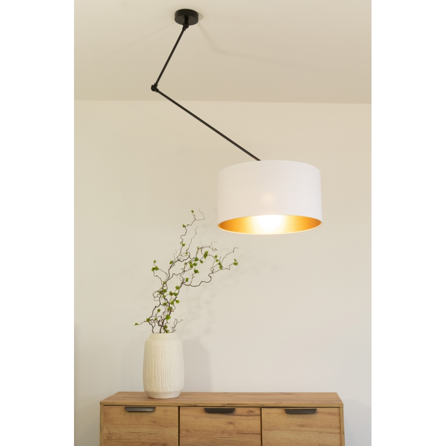 Lustră LED reglabilă pe tijă GORTA 1xE27/60W/230V alb/auriu