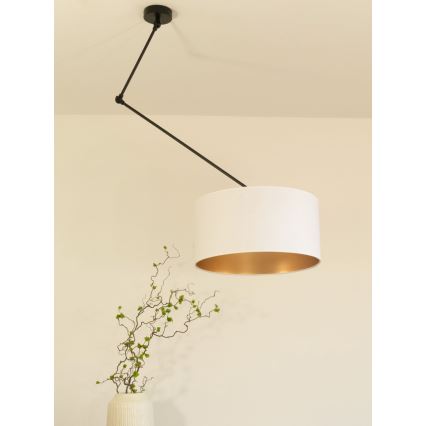 Lustră LED reglabilă pe tijă GORTA 1xE27/60W/230V alb/auriu