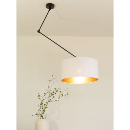 Lustră LED reglabilă pe tijă GORTA 1xE27/60W/230V alb/auriu