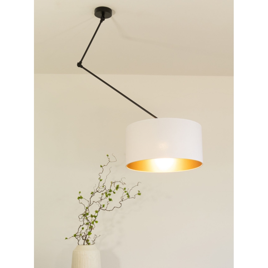 Lustră LED reglabilă pe tijă GORTA 1xE27/60W/230V alb/auriu