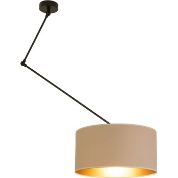 Lustră LED reglabilă pe tijă GORTA 1xE27/60W/230V bej/auriu