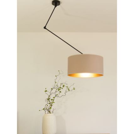Lustră LED reglabilă pe tijă GORTA 1xE27/60W/230V bej/auriu