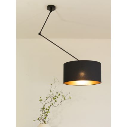 Lustră LED reglabilă pe tijă GORTA 1xE27/60W/230V negru/auriu