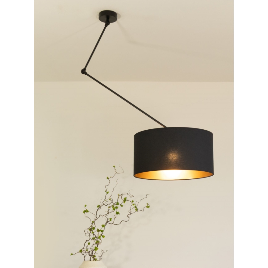 Lustră LED reglabilă pe tijă GORTA 1xE27/60W/230V negru/auriu