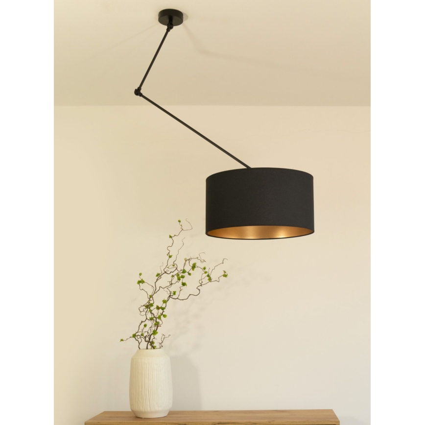 Lustră LED reglabilă pe tijă GORTA 1xE27/60W/230V negru/auriu