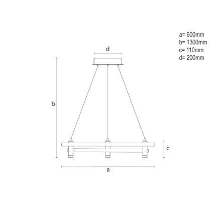Lustră LED dimabilă suspendată pe cablu 100W/230V 3000-6500K Ø 60 cm + telecomandă