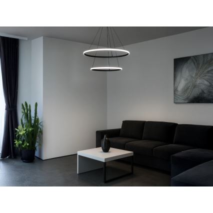 Lustră LED reglabilă pe cablu LED/55W/230V 3000-6500K diametru 60 cm + telecomandă