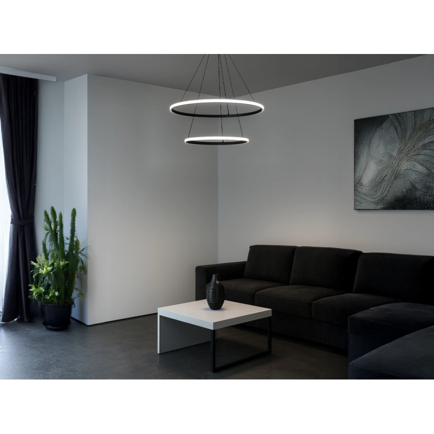 Lustră LED reglabilă pe cablu LED/55W/230V 3000-6500K diametru 60 cm + telecomandă