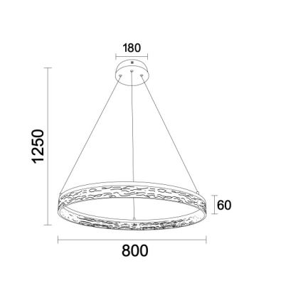 Lampă suspendată LED dimabilă pe cablu ALIANZ LED/60W/230V 3000–6000K Ø 80 cm + telecomandă