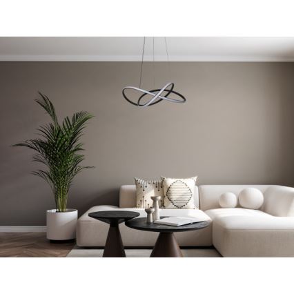 Lustră LED dimabilă pe cablu, 85W, 230V, 3000-6500K, Ø60 cm, cu telecomandă