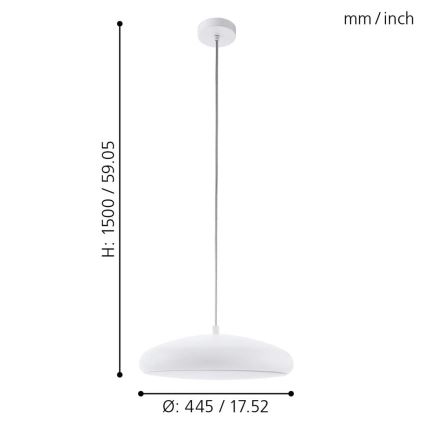 Lustră LED RGBW dimabilă pe cablu Eglo 33765 RIODEVA-C LED/27W/230V 2700-6500K alb