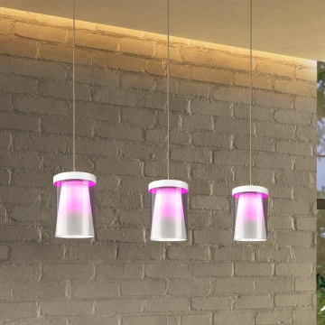 Lustră LED RGBW dimabilă pe cablu Eglo 3xLED/3,7W/230V 2700-6500K alb ZigBee