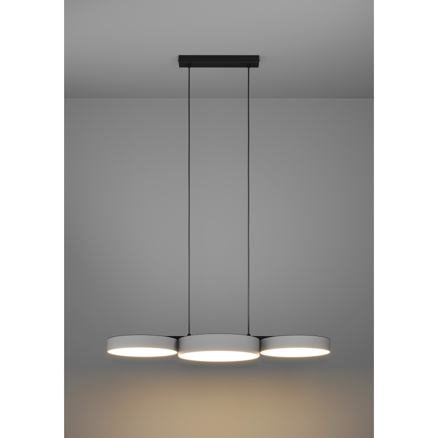 Lustră LED RGBW dimabilă pe cablu Eglo 3xLED/7,5W/230V 2700-6500K gri