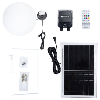 Lustră LED RGBW solară dimabilă Aigostar MESH LED/35W/3,7V 8000 mAh 2700K-6500K IP65 d. 50 cm