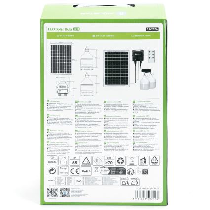 Lustră LED solară Aigostar 2xLED/35W/12V 6000 mAh 6500K d. 10 cm + telecomandă