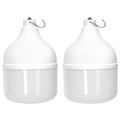 Lustră LED solară cu senzor Aigostar 2xLED/70W/12V 12000 mAh 6500K d. 12 cm + telecomandă