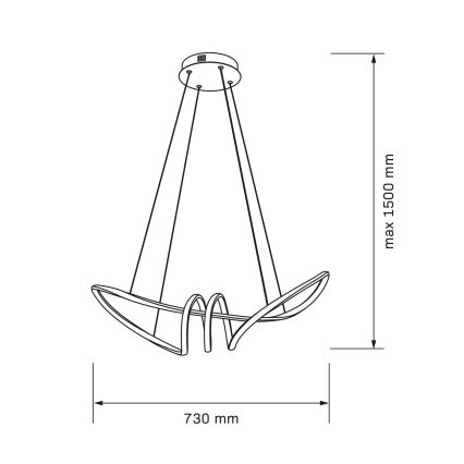 Lustră LED suspendată FLAVIA, 44 W, 230 V, neagră
