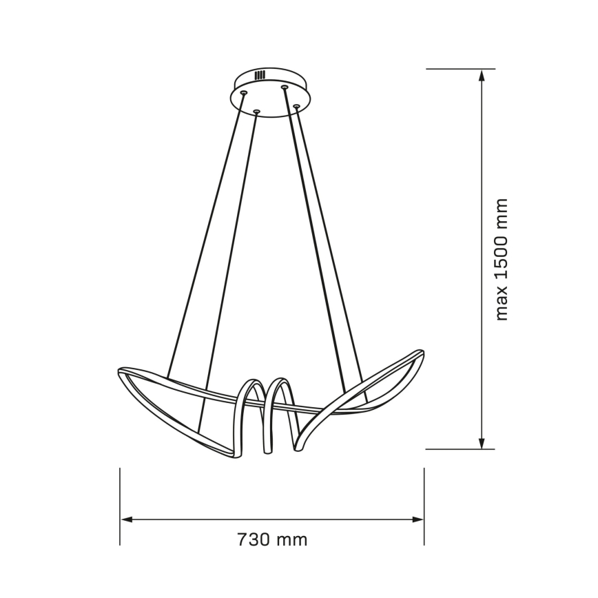 Lustră LED suspendată FLAVIA, 44 W, 230 V, neagră