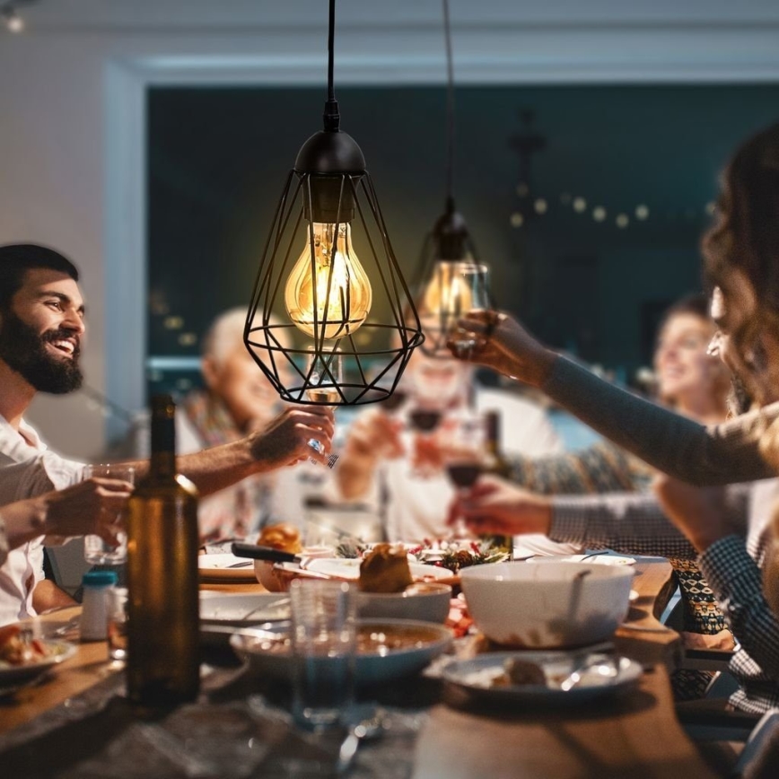 Lustră LED suspendată pe cablu 1xE27/6,5W/230V 2500K neagră