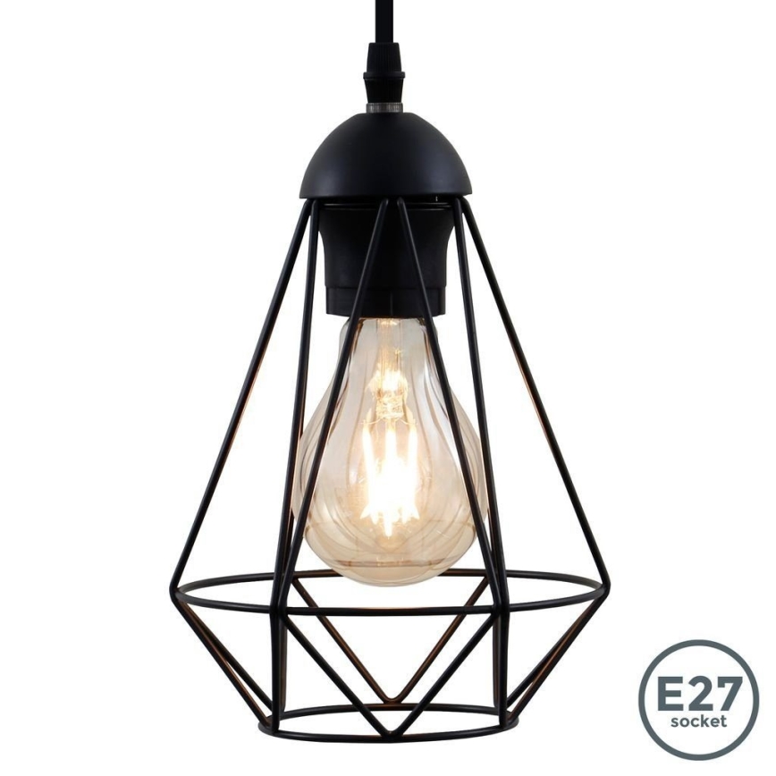 Lustră LED suspendată pe cablu 1xE27/6,5W/230V 2500K neagră