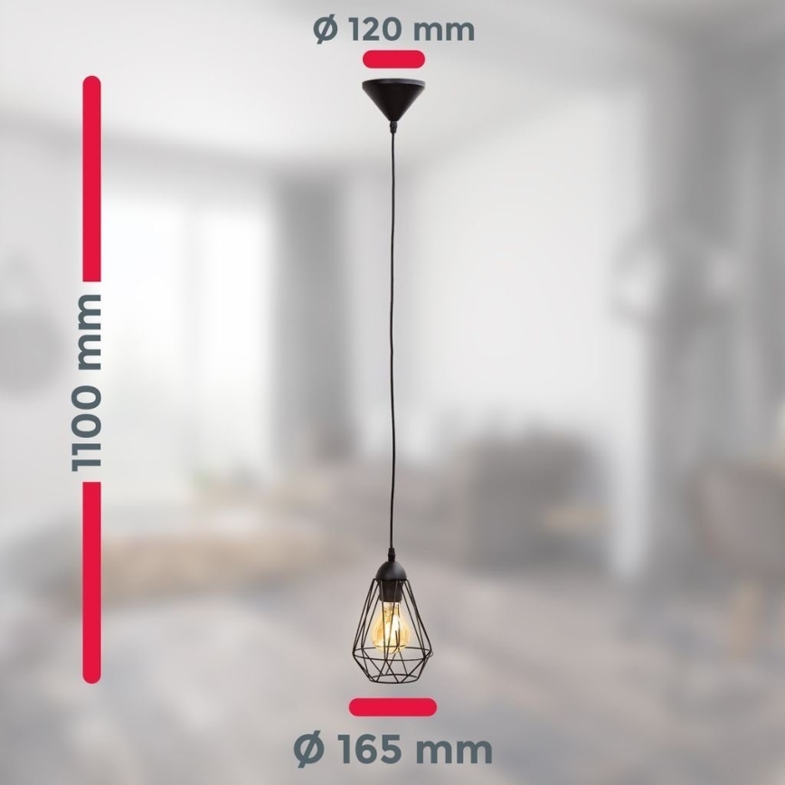 Lustră LED suspendată pe cablu 1xE27/6,5W/230V 2500K neagră
