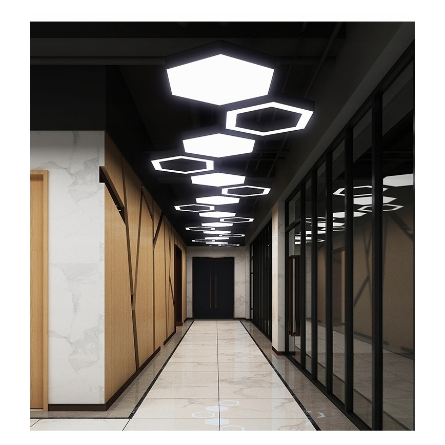 Lustră LED suspendată pe cablu, 20W/230V, neagră