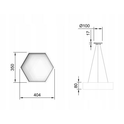 Lustră LED suspendată pe cablu, 20W/230V, neagră