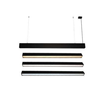 Lustră LED suspendată pe cablu, 55 W, 230 V, 3000/4000/6500 K, 120 cm, negru