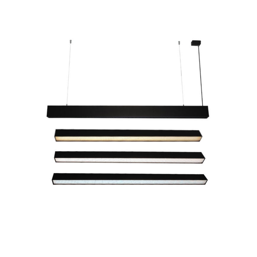 Lustră LED suspendată pe cablu, 55 W, 230 V, 3000/4000/6500 K, 120 cm, negru