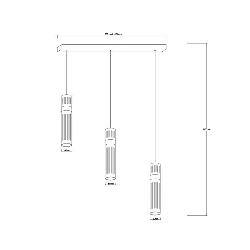 Lustră LED suspendată pe cablu AMBIENTE 3xLED/6W/230V 3000/4000/6000K neagră