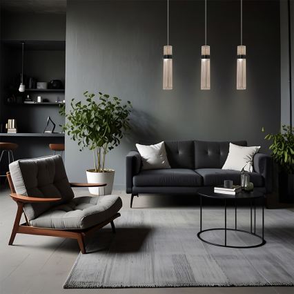 Lustră LED suspendată pe cablu AMBIENTE, 6 W, 230 V, 3000/4000/6000 K, negru