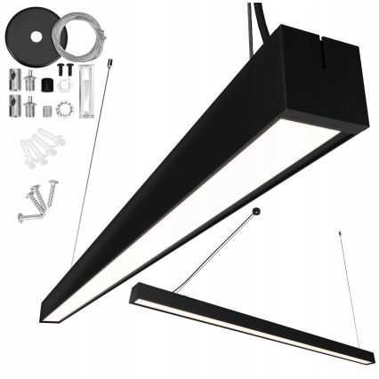 Lustră LED suspendată pe cablu/aplicată 44W/230V 6000K 120 cm neagră