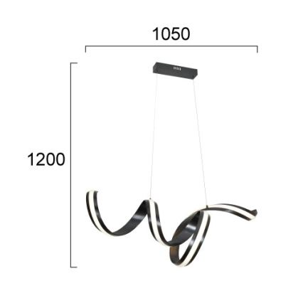 Lustră LED suspendată pe cablu AREZIA LED/42W/230V, negru