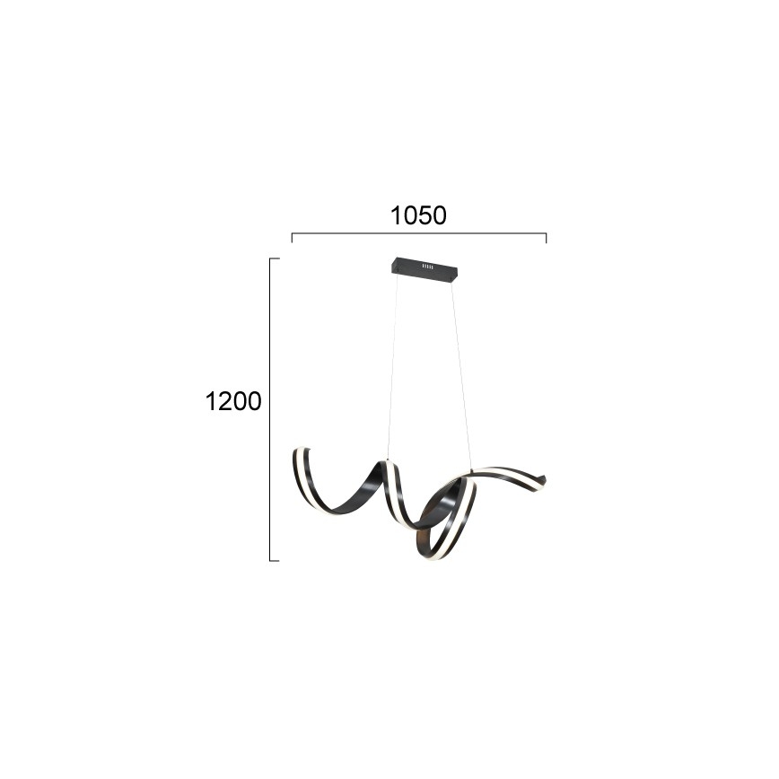 Lustră LED suspendată pe cablu AREZIA LED/42W/230V, negru