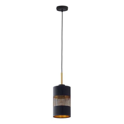 Lustră LED suspendată pe cablu BOGART 1xE27/15W/230V negru/auriu