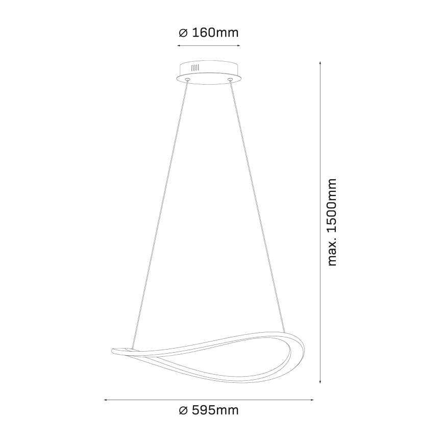 Lustră LED suspendată pe cablu CASHMERE LED/40W/230V, Ø 59,5 cm, albă