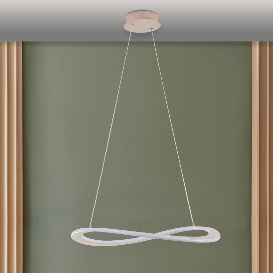 Lustră LED suspendată pe cablu CASHMERE LED/40W/230V, Ø 59,5 cm, bej