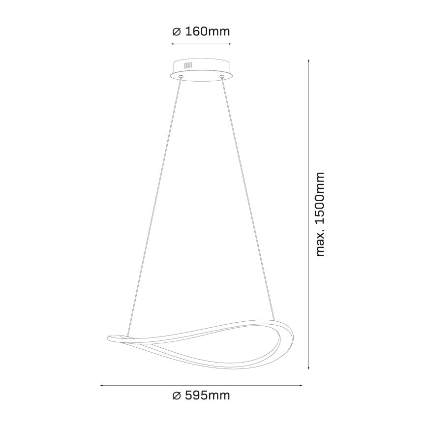 Lustră LED suspendată pe cablu CASHMERE LED/40W/230V, Ø 59,5 cm, bej