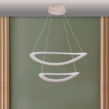 Lustră LED suspendată pe cablu CASHMERE, LED/75W/230V, Ø 59,5 cm, bej