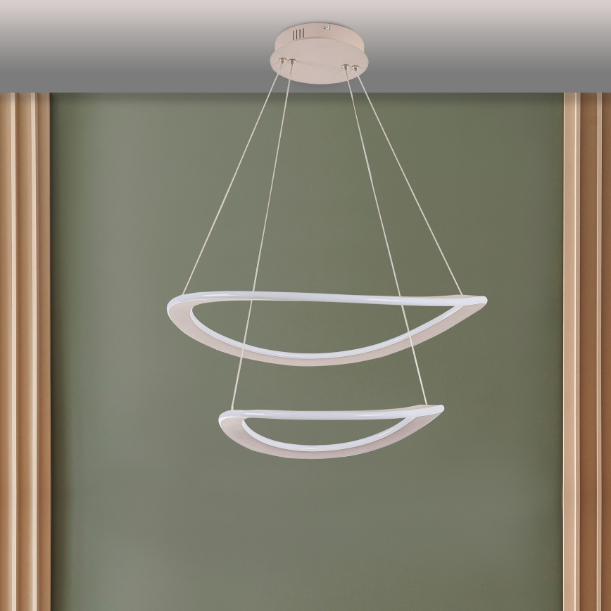 Lustră LED suspendată pe cablu CASHMERE, LED/75W/230V, Ø 59,5 cm, bej