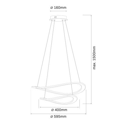 Lustră LED suspendată pe cablu CASHMERE, LED/75W/230V, Ø 59,5 cm, bej