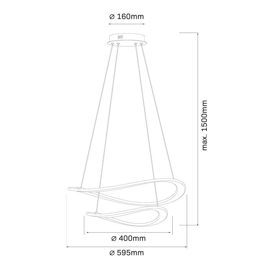 Lustră LED suspendată pe cablu CASHMERE, LED/75W/230V, Ø 59,5 cm, bej