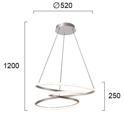 Lustră LED suspendată pe cablu CORT LED/40W/230V argintie