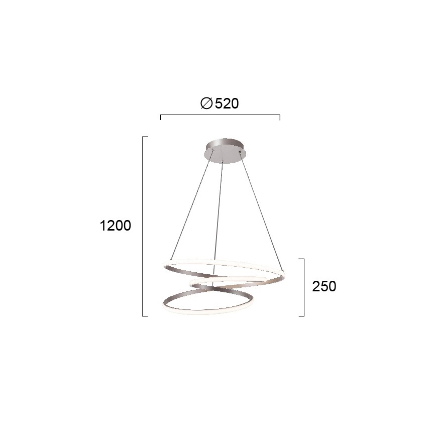 Lustră LED suspendată pe cablu CORT LED/40W/230V argintie