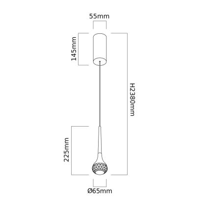 Lustră LED suspendată pe cablu CRIMA, Open Design OR84795, LED 7W, 230V, negru