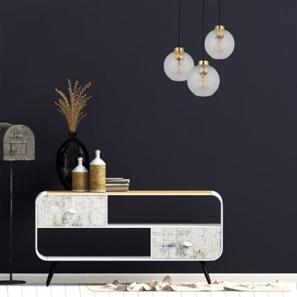 Lustră LED suspendată pe cablu DEVON 3xE27/15W/230V negru/transparent